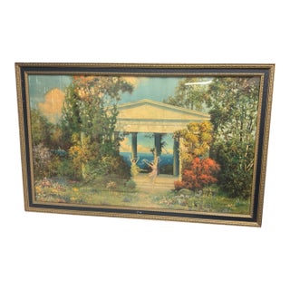 Vintage Art Deco Nouveau Framed Henri Reynard Happyland Dancing Girls Print For Sale