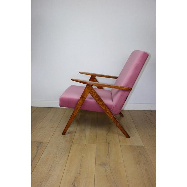 Wood Vintage B-310 Var Lounge Chair with Pink Upholstery, 1970s For Sale - Image 7 of 11