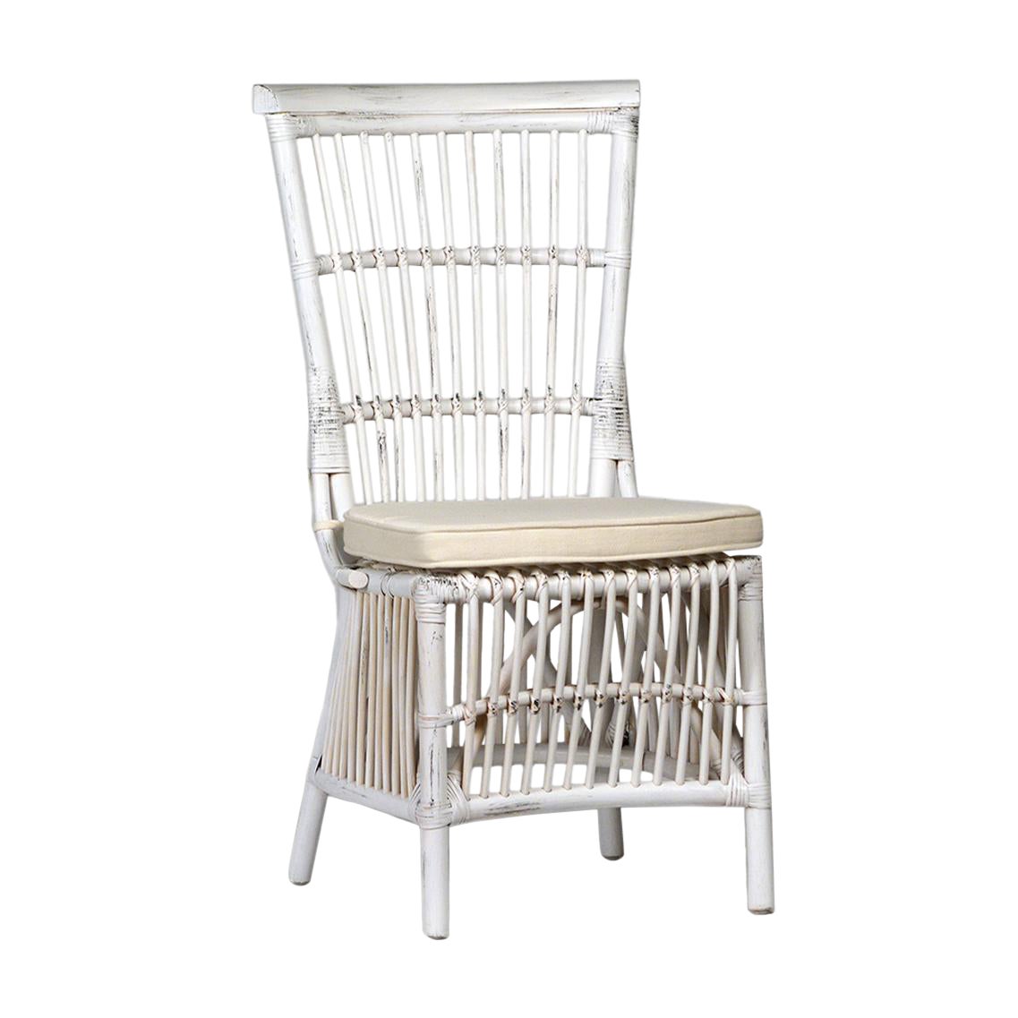 White Wash Rattan Dining Chair Chairish