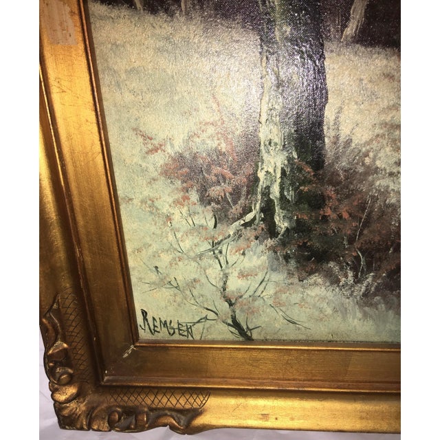 Early 20th Century Winter Landscape Oil Painting by Ira Remsen, Framed For Sale - Image 11 of 13