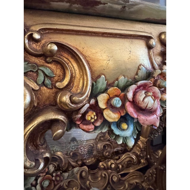 Baroque Mid-20th Century Italian Rococo Revival Console and Mirror For Sale - Image 3 of 11