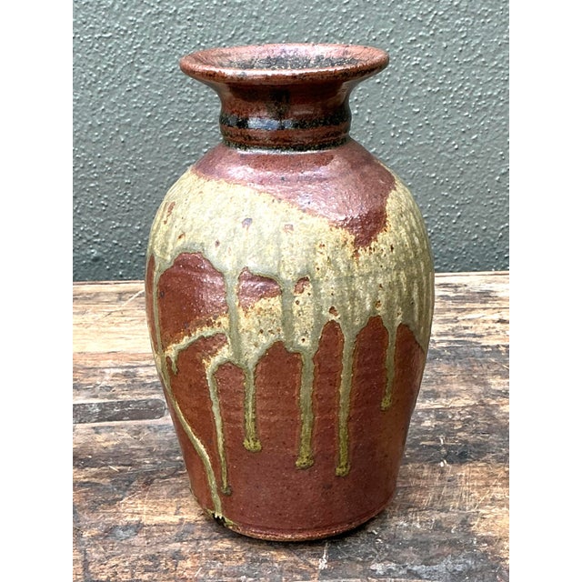 Mid-Century Modern Vintage Original Studio Pottery Vase For Sale - Image 3 of 12