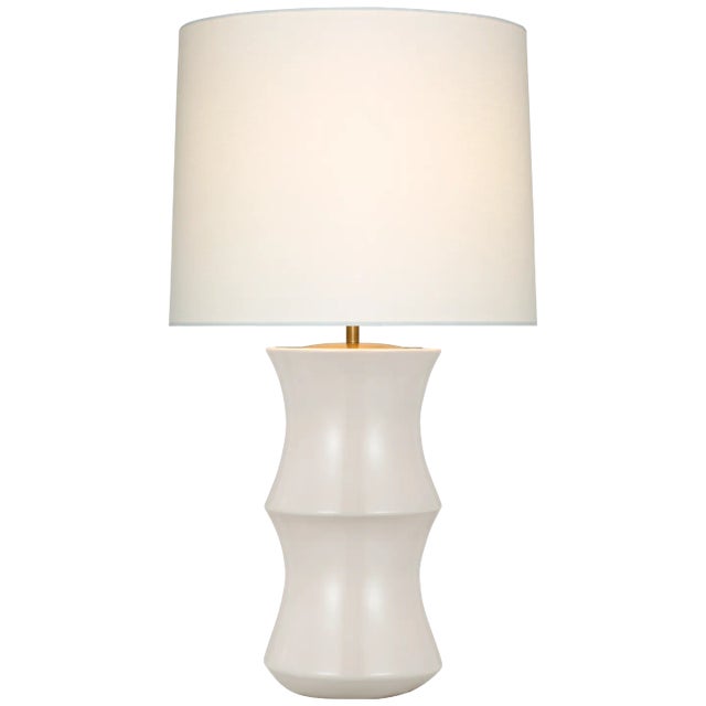 Marella Medium Table Lamp in Ivory with Linen Shade Designer: AERIN Height: 33" Shade Detail: 16.5" x 17.5" x 14" Linen...