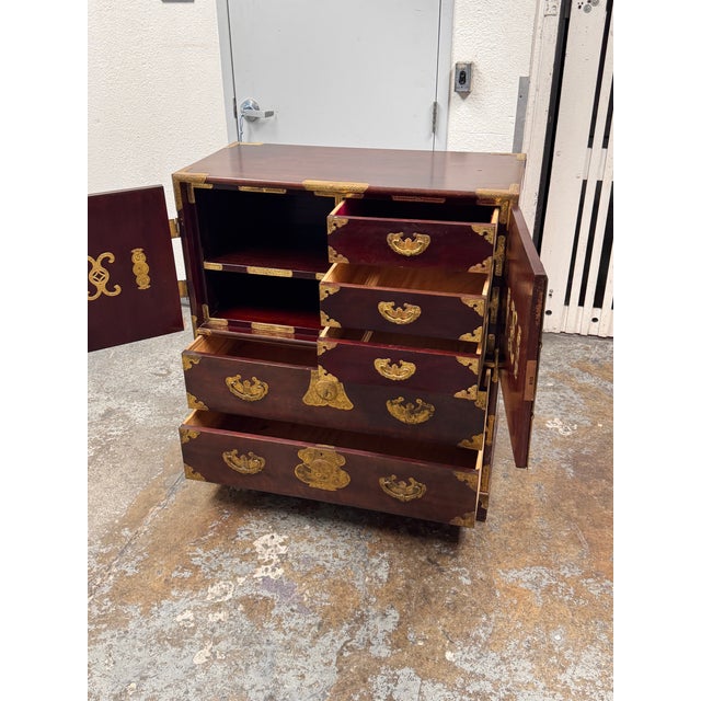 Brown Lord Co. Japanese Gilt-Mounted Tansu Chest, Vintage For Sale - Image 8 of 12