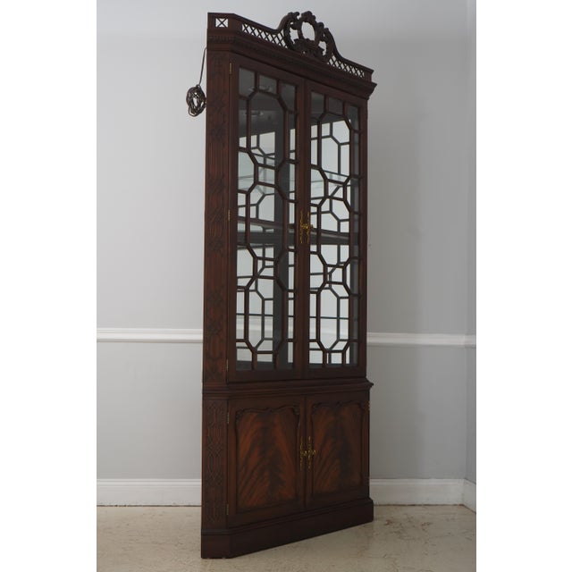 Age: C.1998 Details: Finish no.29 Mahogany Fine Carved Details High Quality Construction Large Impressive Cabinet Lighted...