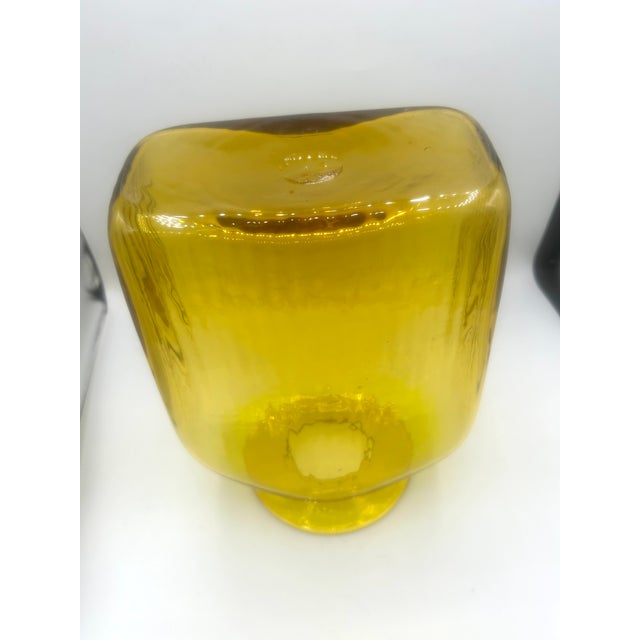 1964 Joel Myers for Blenko 6420 Vase in Jonquil Yellow For Sale - Image 10 of 11