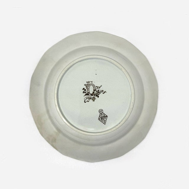Victorian Antique 1844 John Ridgway Doria Stone Transferware Bowl For Sale - Image 3 of 7