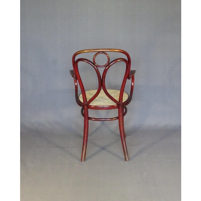 Maroon Art Nouveau Armchair from Gebrüder Thonet, 1910 For Sale - Image 8 of 12