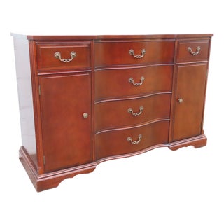 1940s Mahogany Long Credenza Sideboard Media Console 6369 For Sale