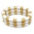 Vintage 1963 Crown Trifari Goldtone & White Resin Bead Stretch Bracelet For Sale