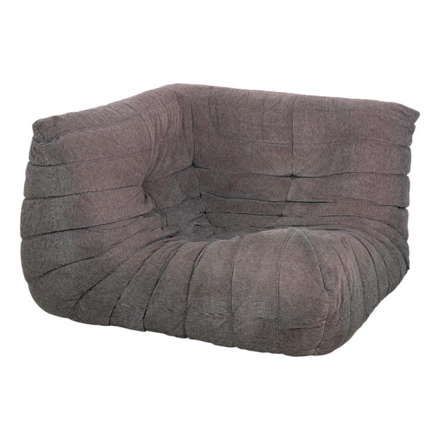 Togo Armchair in Grey Fabric by Michel Ducaroy for Ligne Roset For Sale