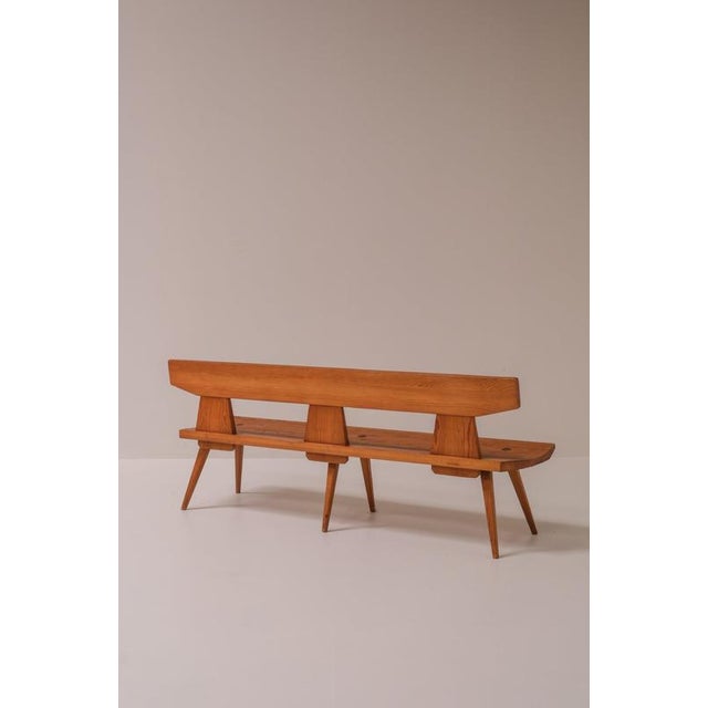Mid 20th Century Pine Bench by Jacob Kielland Brandt for I. Christiansen, Denmark, 1960s For Sale - Image 5 of 14