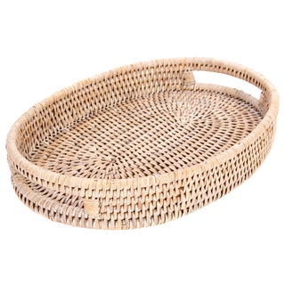 Artifacts Rattan Oval Tray 10"x8"x1.5" For Sale