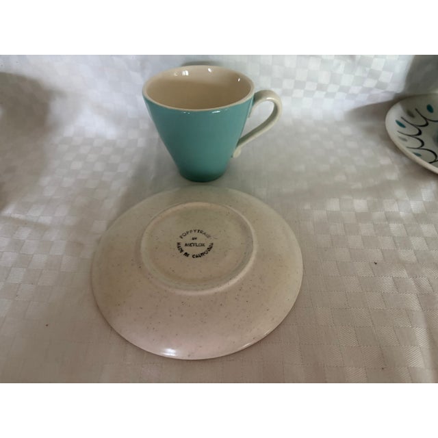 Metlox Manufacturing Company 1950s Metlock Mid Century Modern Cups and Saucers - 16 pcs For Sale - Image 4 of 12