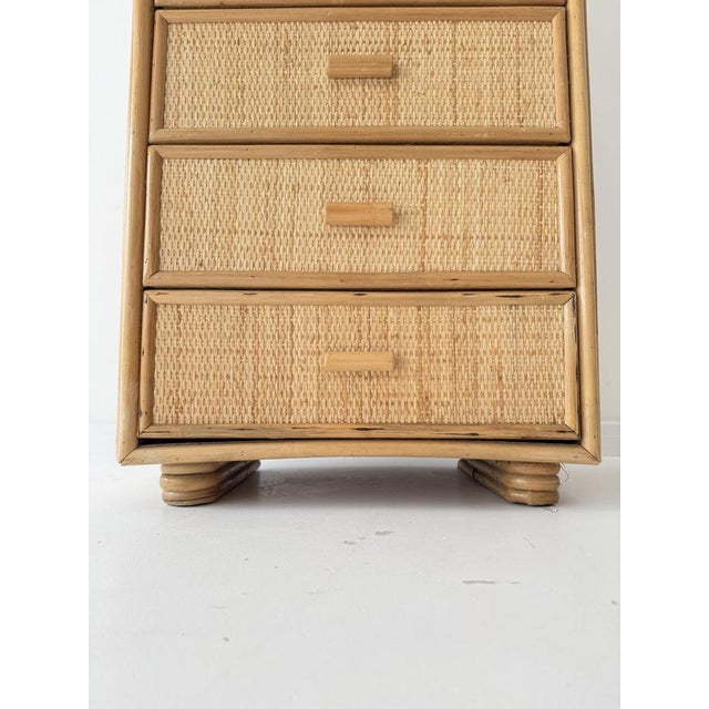 Vintage Rattan Wicker 6-Drawer Dresser, 1960s For Sale - Image 12 of 14