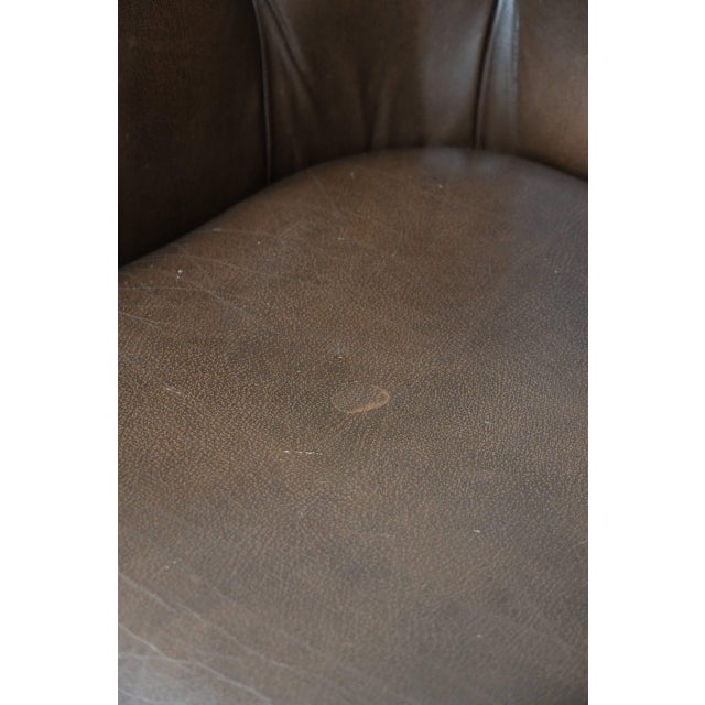 English Chesterfield Brown Cowhide Club Armchair For Sale - Image 15 of 16
