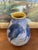 Signed Studio Art Pottery Vase With Expressive Blue Drip Glaze and Textured Stoneware Body. For Sale In Seattle - Image 6 of 8