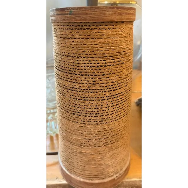 Beige Mid 20th Century Mid Century Modern Gregory Van Pelt Cardboard and Wood Lamps, a Pair For Sale - Image 8 of 18