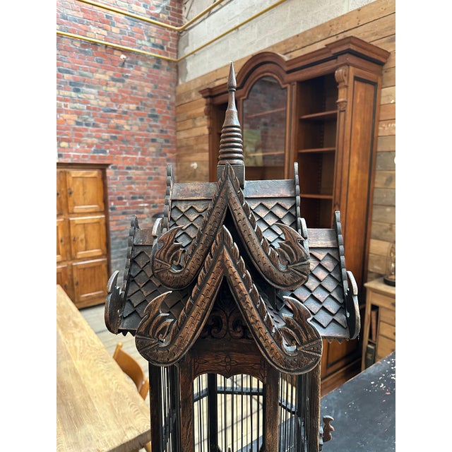 Handcrafted Teak Cage, 1970s For Sale - Image 9 of 15