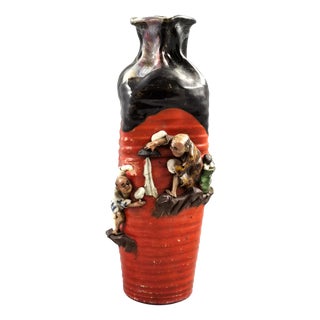 Tall Japanese Sumida River Vase by Inoue Ryōsai, 1890s For Sale