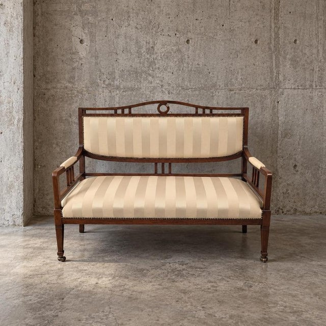 1920s Antique Empire Directoire Mahogany Settee, 1920s For Sale - Image 5 of 5