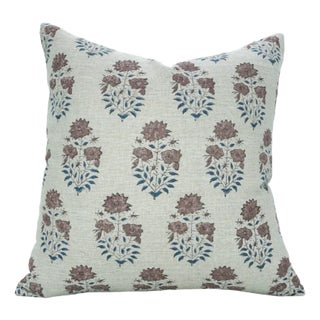 Fabdivine Block Printed Cushion Cover 14x14 Inch Thick Linen-Mayra For Sale