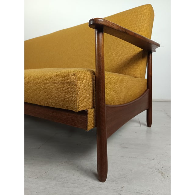 Wood Scandinavian Mustard Bench Sofa, 1960s For Sale - Image 7 of 18