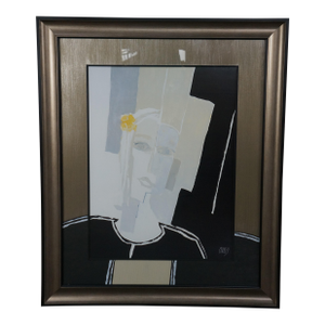 Christian Choisy the Flower in the Hair Portrait Print by Baldwin Framed 46"