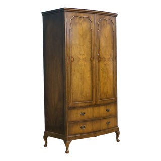 Art Deco Walnut Wardrobe, 1930s For Sale