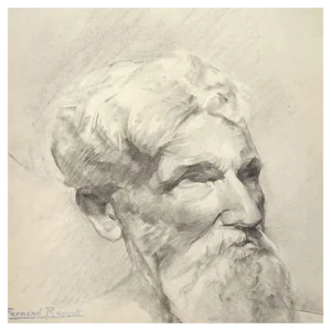 Albert Fernand-Renault, Portrait, Drawing, 1950s