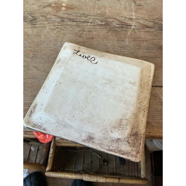 Late 20th Century Vintage Boho Studio Pottery Plate For Sale - Image 5 of 6