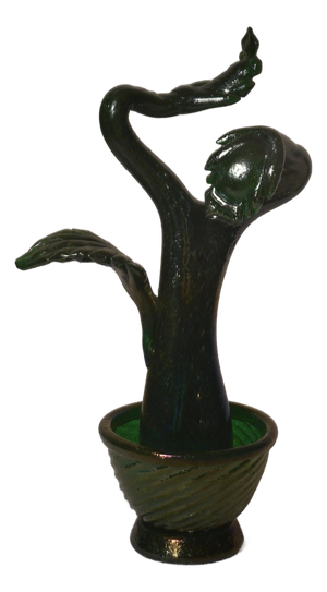 Italian Mid-Century Murano Green Glass Cactus Sculpture, 2000s