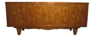 1940s Andre Arbus Style Sycamore Credenza with Parquetry Inlay