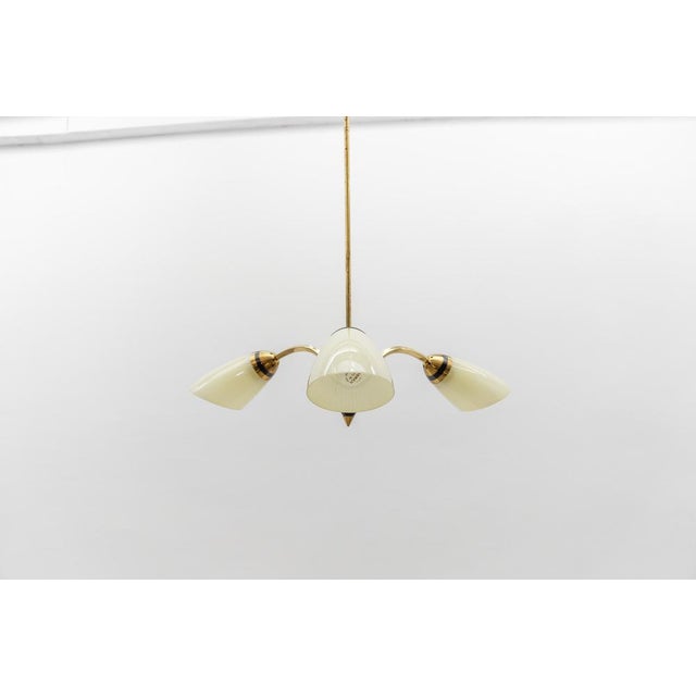 Mid-Century Modern 3-Armed Brass Sputnik Lamp, 1950s For Sale - Image 4 of 15