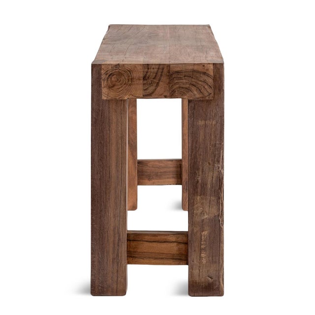 Salvaged Wood Rustic Farmhouse Console Table For Sale - Image 4 of 5
