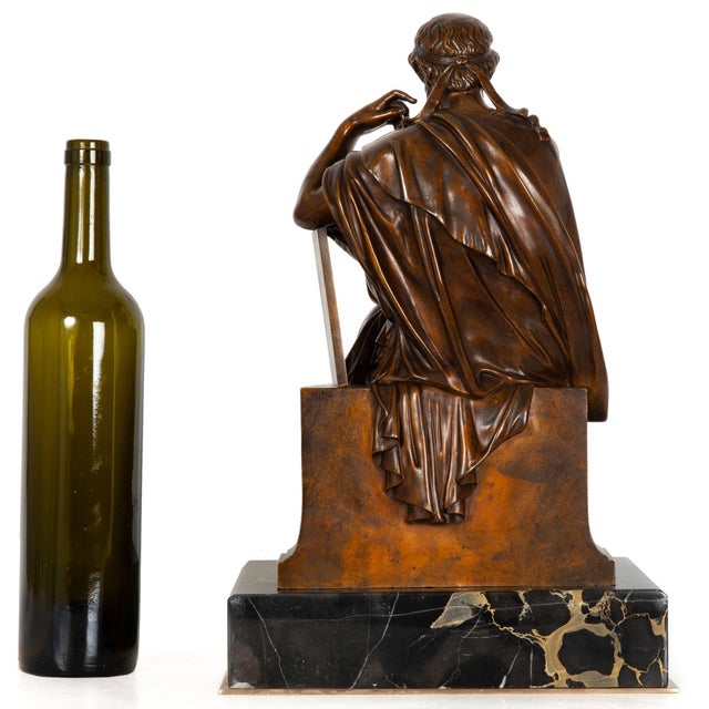 19th Century Antique French Bronze Sculpture of Philosopher “Zeno of Elea” by Eugene Laurent For Sale - Image 5 of 18