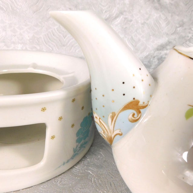 2010s Grace’s Teaware Teapot and Warming Stand in Pink Rose Dots # 27491 For Sale - Image 5 of 16