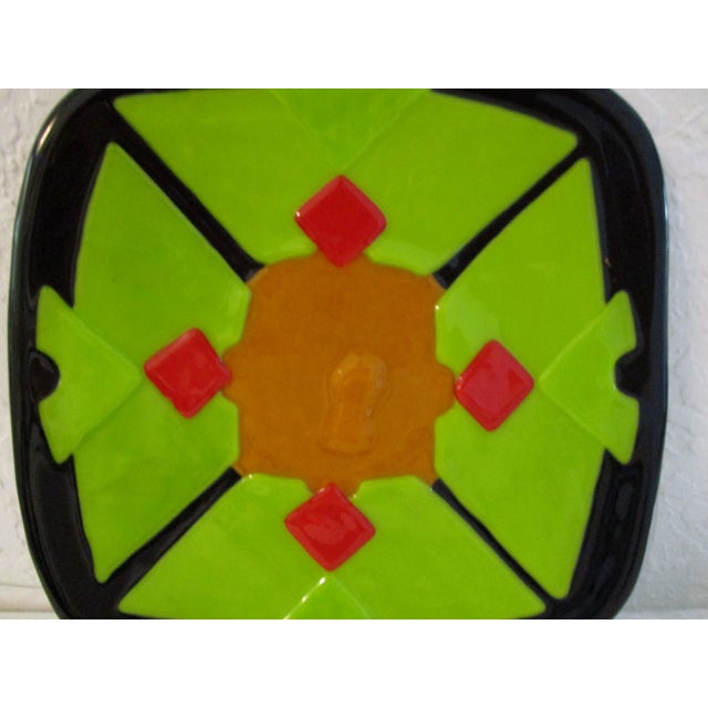 Mid-Century Fused Art Glass Dish For Sale - Image 4 of 6