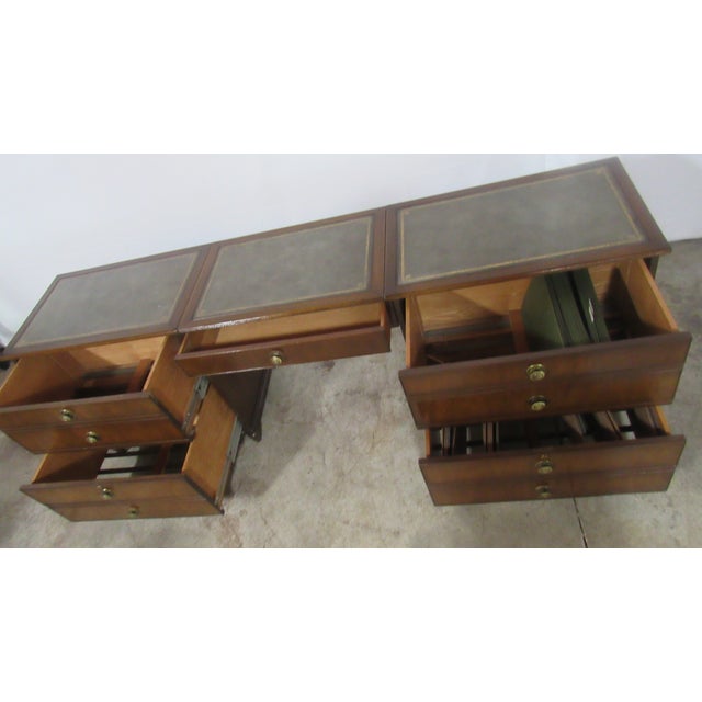 1980s Kittinger Four Piece Office Desk Set/File Chest Mahogany For Sale - Image 10 of 17