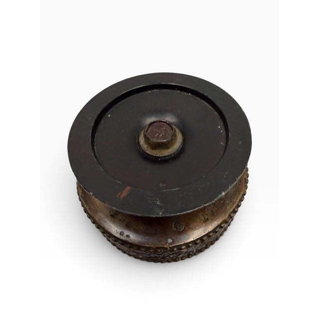 Antique French Bronze Floral Master Salt Cellar or Ring Dish - Dated 1920 Miniature For Sale In West Palm - Image 6 of 6