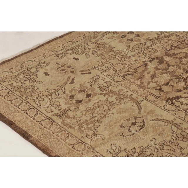 Traditional Antique Persian Mahal Runner With Intricate Floral Vinery in Brown - Rug & Kilim For Sale - Image 3 of 10