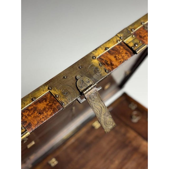 Antique Wood Strongbox, 1700s For Sale - Image 6 of 18