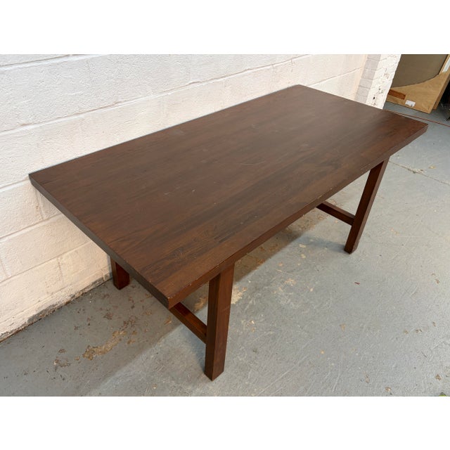 Mid 20th Century Mid-Century Modern Walnut Trestle Table For Sale - Image 4 of 13