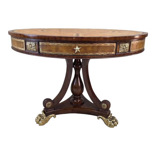 Vintage French Empire Regency Style Library/Hall Table by Maitland Smith For Sale