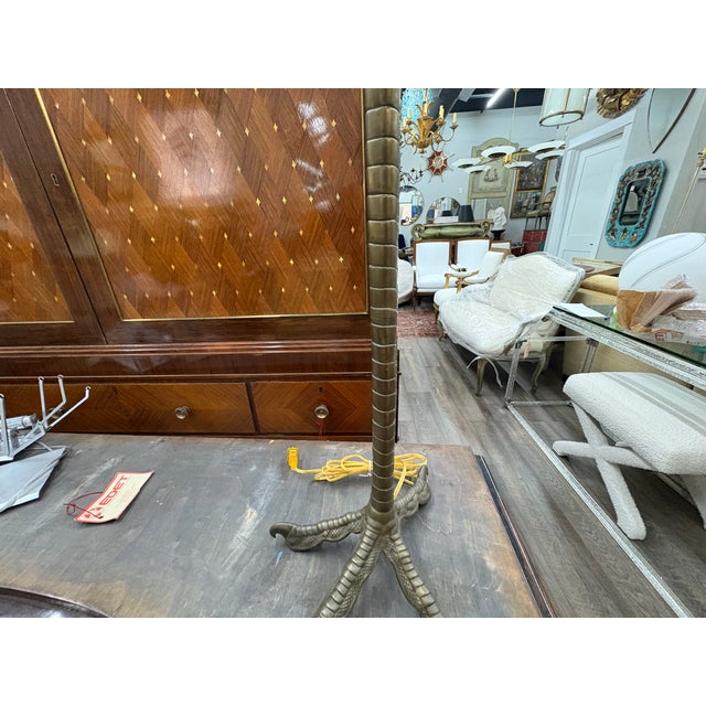 P.E. Guerin Mid 20th Century P.E. Guerin Bronze Ostrich Leg Lamp For Sale - Image 4 of 14