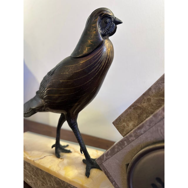 Emerald French Art Deco Table Clock. For Sale - Image 8 of 10