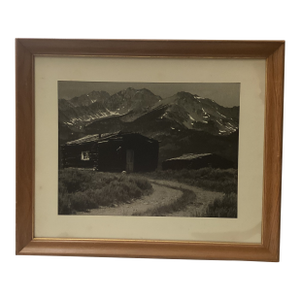 1930’s Black and White Photograph of a Cabin in Colorado