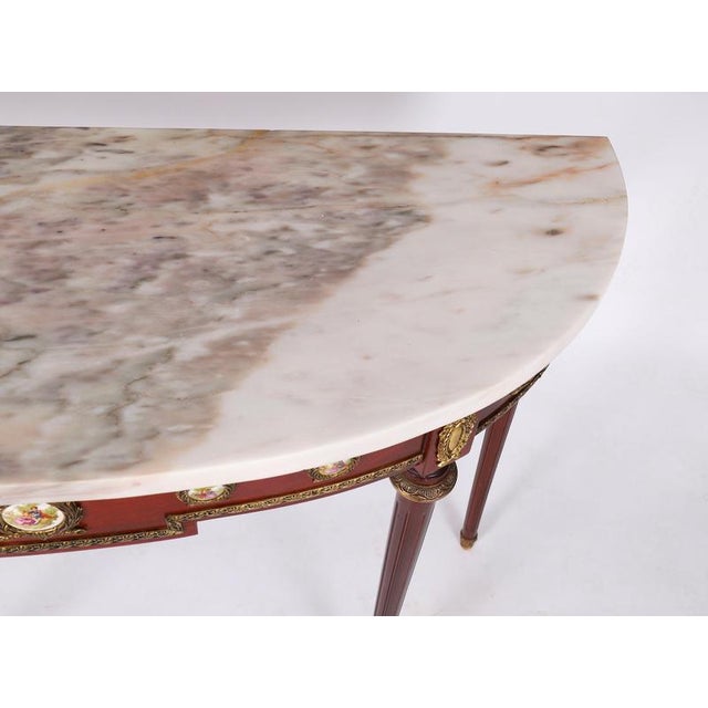 1950s Vintage French Console Table in Sevres Porcelain and Ormolu Mounts, 1950s For Sale - Image 5 of 16