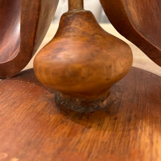 Vintage Mid-Century Modern Edmund Spiro Carved Wood Sculpture Signed Biomorphic Art For Sale - Image 10 of 12