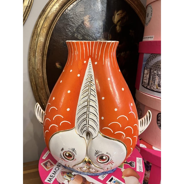 1950s Fish-Shaped Ceramic Vase, 1950s For Sale - Image 5 of 10